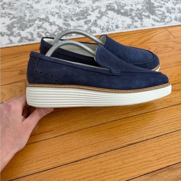 Cole Haan Shoes - Cole Haan Dark Blue Loafers with ivory Sole size 10.5